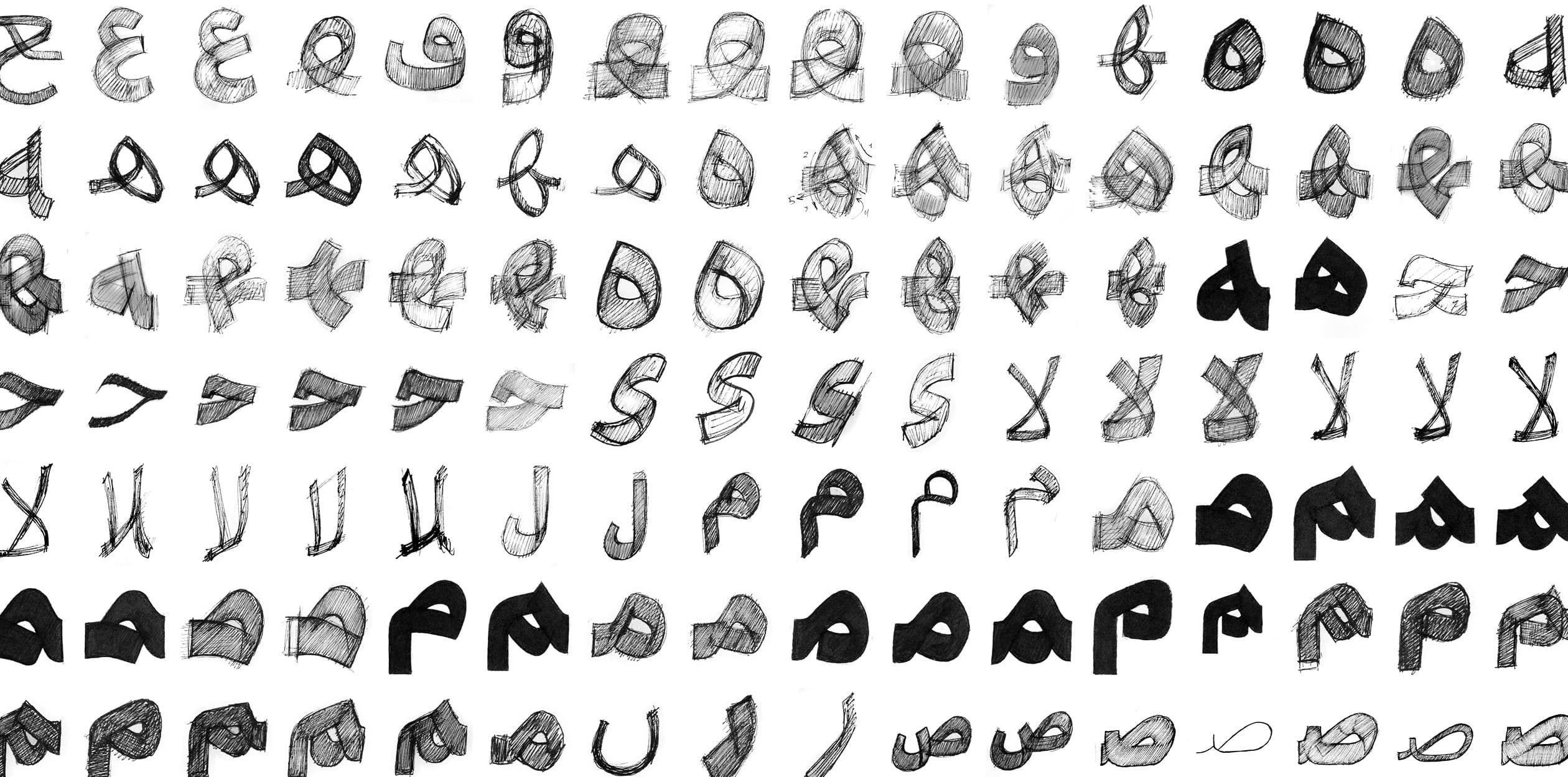 Image of Tajrish typeface project from Bahman Eslami