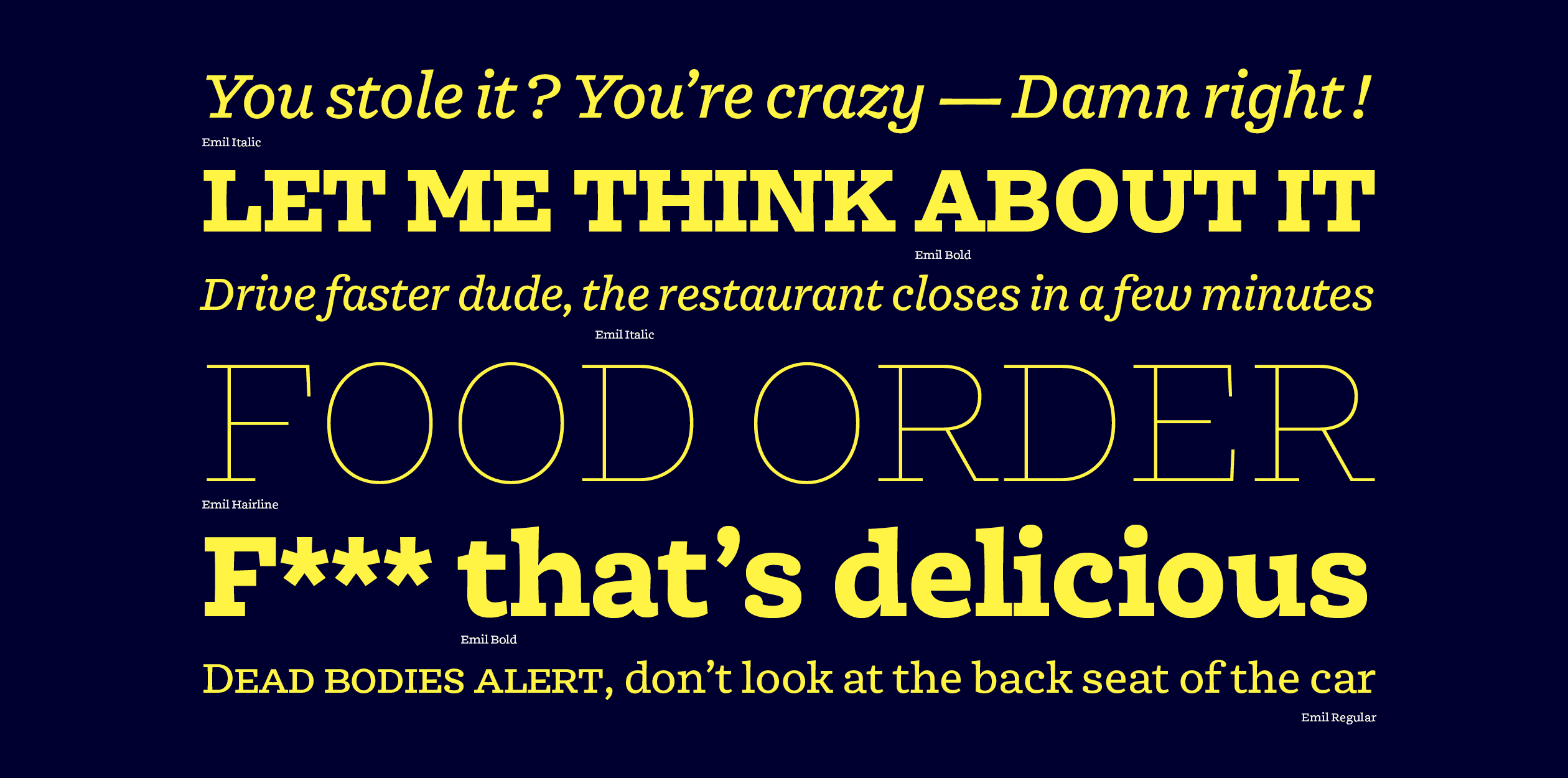 Image of Emil typeface project from Elliott Amblard