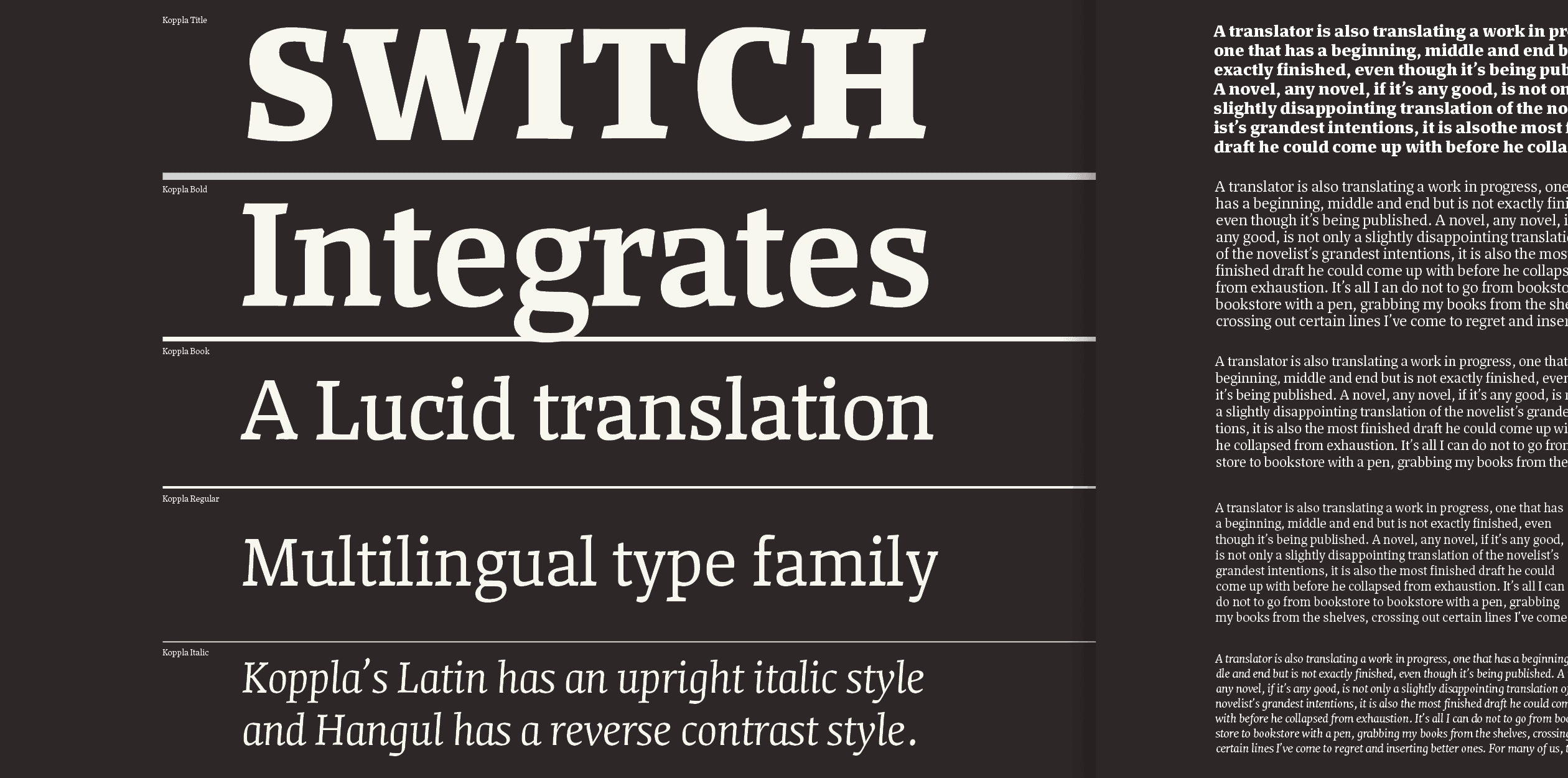 Image of Koppla typeface project from Minjoo Ham