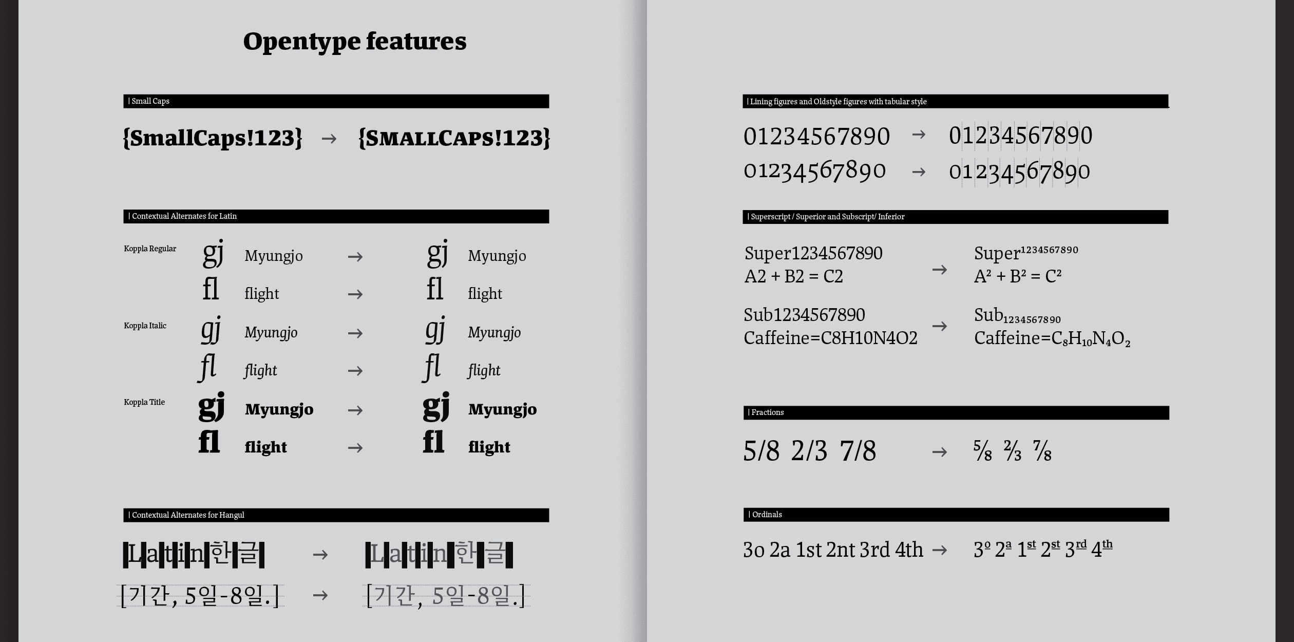 Image of Koppla typeface project from Minjoo Ham